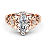 Rings Hot Stunning Natural 3.18ct White Rose Gold Wedding Engagement