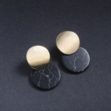 Earrings New Fashion Stud Earrings Black White Stone Geometric