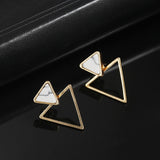 Earrings New Fashion Stud Earrings Black White Stone Geometric