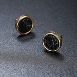 Earrings New Fashion Stud Earrings Black White Stone Geometric