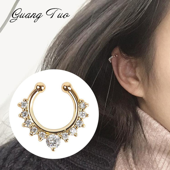 Earrings Vintage Clip on Earrings Crystal   Cuff Non Pierced