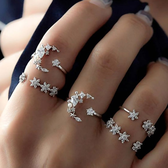 Rings White Crystal Carving