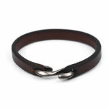 Wristband  Bracelet Vintage Black/Brown Genuine Leather Hook Bracelet