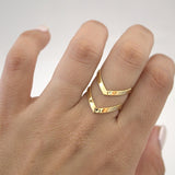 Rings  2019 New Fashion Boho Double Lines V Chevron