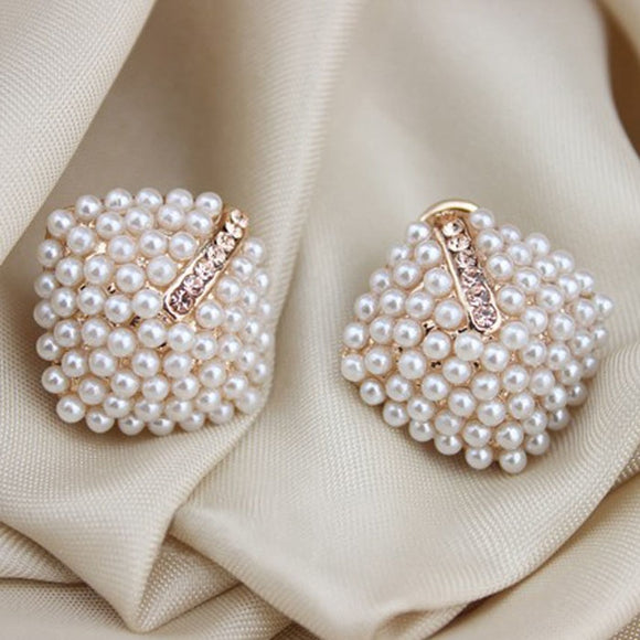 Earrings  New Fashion Jewelry Crystal Rhinestone Pearl Stud