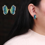 Earrings Oil Painted Butterfly Stud