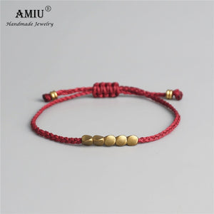 BANGLE Handmade Tibetan Copper Bead Lucky Rope Bracelet
