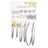 Earrings Vintage Geometric Crystal Earrings Set