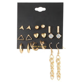 Earrings Vintage Geometric Crystal Earrings Set