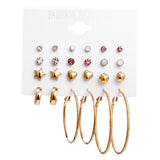 Earrings Vintage Geometric Crystal Earrings Set