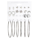 Earrings Vintage Geometric Crystal Earrings Set
