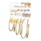 Earrings Vintage Geometric Crystal Earrings Set