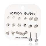 Earrings Vintage Geometric Crystal Earrings Set