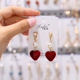 Earrings Hot Sale Rhinestone Pearl Enamel Clip