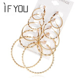 Earrings I  Fashion Geometric Big Round Earrings Set