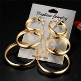 Earrings I  Fashion Geometric Big Round Earrings Set