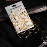 Earrings I  Fashion Geometric Big Round Earrings Set