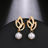 Earrings New Design Matte Metal Gold Asymmetric Cross Heart