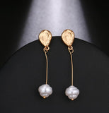 Earrings New Design Matte Metal Gold Asymmetric Cross Heart