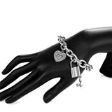 BANGLE Punk Lover's Lock Pendant Bracelets