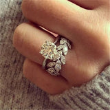 Rings  Fashion Luxury Silver Zirconia Crown  Women's Wedding Party AAA Zircon Crystal