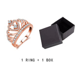 Rings Princess Style  Hollow Heart Silver/Rose Gold Color Crown