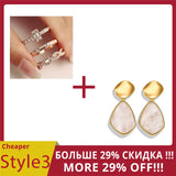 Rings  3Pcs/Set Fashion Geometry Intersect Crystal