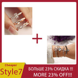 Rings  3Pcs/Set Fashion Geometry Intersect Crystal
