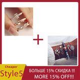 Rings  3Pcs/Set Fashion Geometry Intersect Crystal