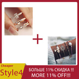 Rings  3Pcs/Set Fashion Geometry Intersect Crystal