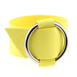 WRISTBAND Charm Wide Black Velvet Leather