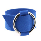 WRISTBAND Charm Wide Black Velvet Leather