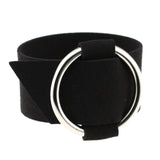 WRISTBAND Charm Wide Black Velvet Leather