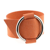 WRISTBAND Charm Wide Black Velvet Leather