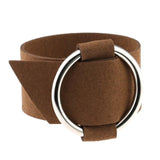 WRISTBAND Charm Wide Black Velvet Leather