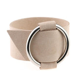 WRISTBAND Charm Wide Black Velvet Leather