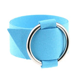 WRISTBAND Charm Wide Black Velvet Leather
