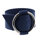 WRISTBAND Charm Wide Black Velvet Leather
