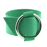 WRISTBAND Charm Wide Black Velvet Leather