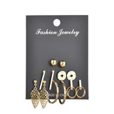 Earrings Modyle 9 Pairs/Set Mix Design Square Rhinestone Stud