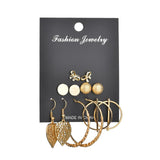 Earrings Modyle 9 Pairs/Set Mix Design Square Rhinestone Stud