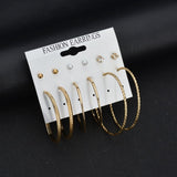 Earrings Modyle 9 Pairs/Set Mix Design Square Rhinestone Stud