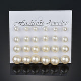 Earrings Modyle 9 Pairs/Set Mix Design Square Rhinestone Stud