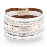 Wristband New Vintage Pearl Beads Leather Bracelets & Bangles
