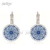 Earrings  charm henna yoga amulet ladies round
