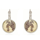 Earrings  charm henna yoga amulet ladies round