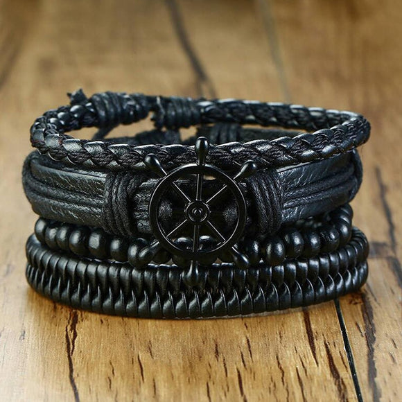 Wristband  Rope Braided Multilayer Leather Bracelet