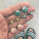 Earrings 16 Styles Boho Shell Turtle Anchor Small Stud
