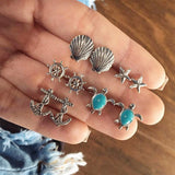 Earrings 16 Styles Boho Shell Turtle Anchor Small Stud