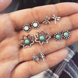 Earrings 16 Styles Boho Shell Turtle Anchor Small Stud